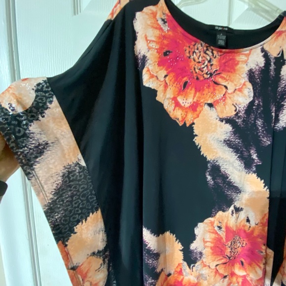 Style&co Women’s Floral Tunic Hot Pink, Peach & Black Size Large- NWOT - Picture 6 of 7